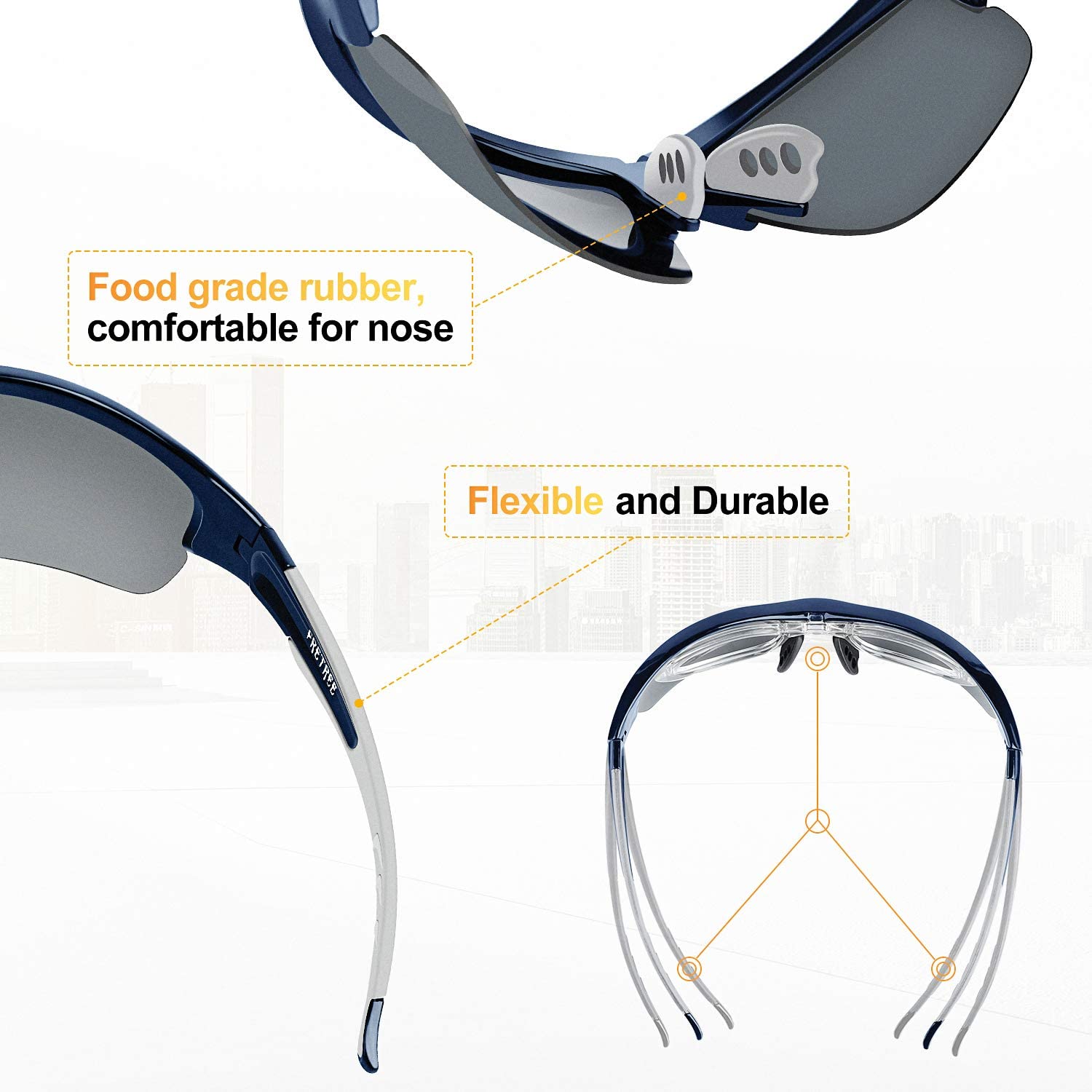 Polarized UV Protection Sunglasses TR90 Sports Glasses - PUPU