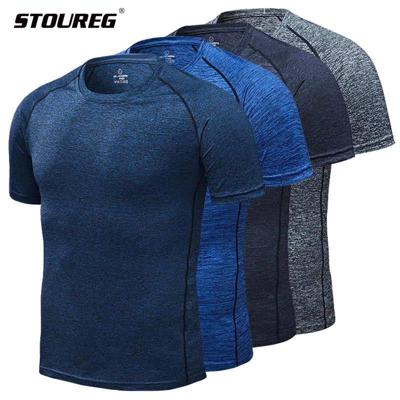 Men Running Compression Tshirts Quick Dry Soccer Jersey Fitness