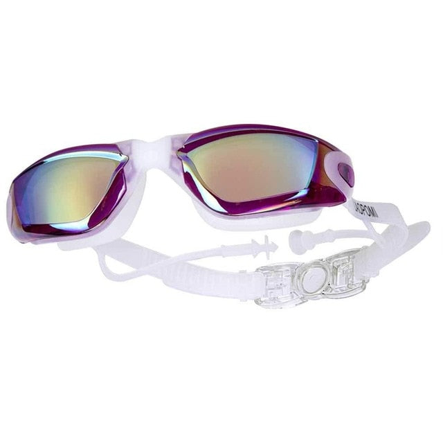 Adult Anti Fog Swimming Goggles with Earplug UV Protection for Men Women - PUPU