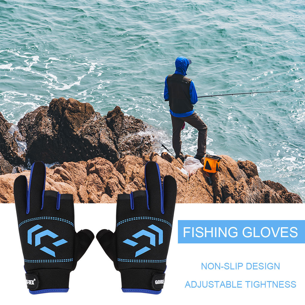 1 Pair Fishing Gloves Anti-slip 3 Cut Finger Angling SBR Gloves - PUPU