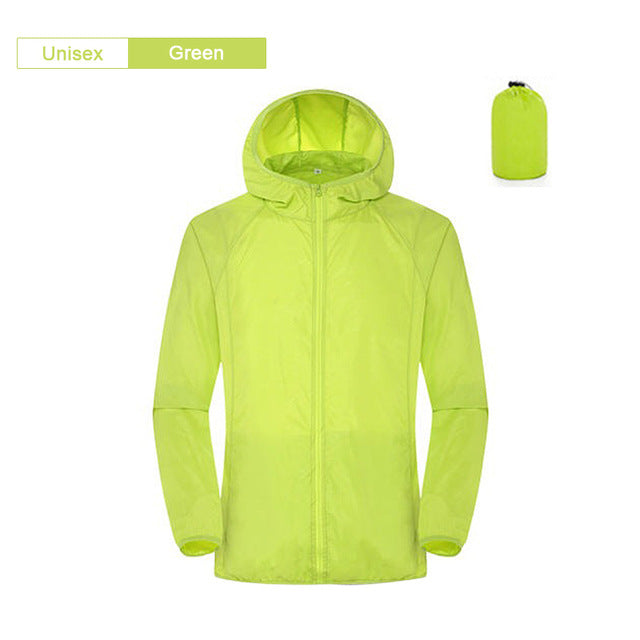 Men Women Waterproof Rain Jacket Sun Protection Hoodie - PUPU