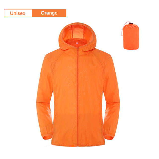 Men Women Waterproof Rain Jacket Sun Protection Hoodie - PUPU