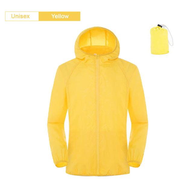 Men Women Waterproof Rain Jacket Sun Protection Hoodie - PUPU