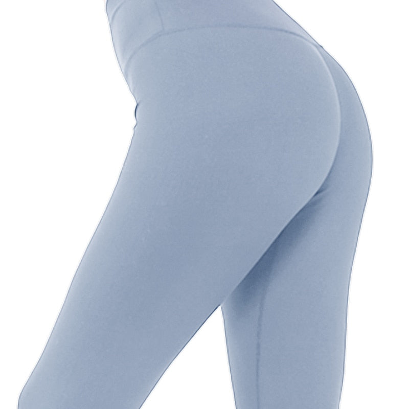 Solid Yoga Pants High Waist Athletic Fitness Leggings - PUPU