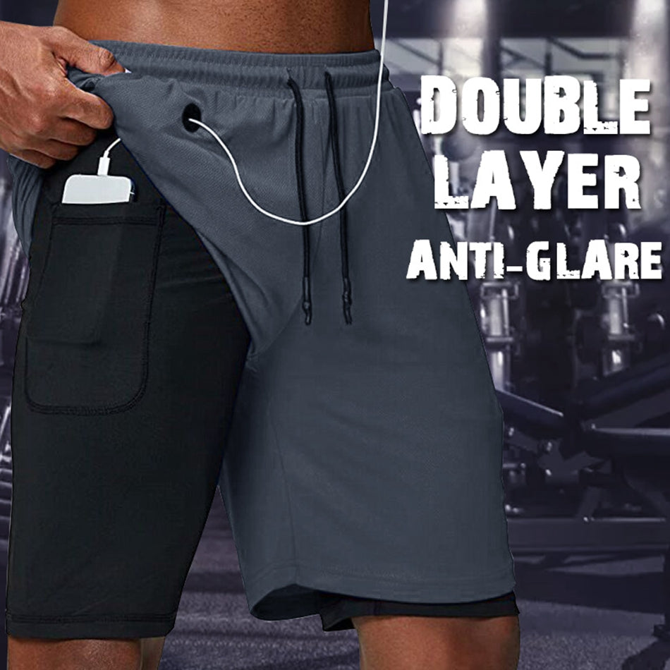 Men Running Shorts Fitness Gym Training Quick Dry Short - PUPU