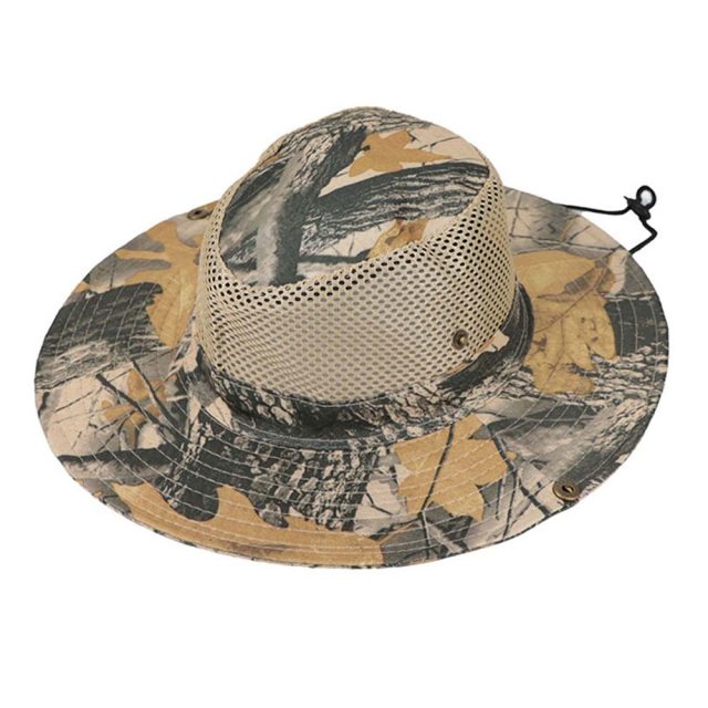 Wide Brim Boonie Hat UPF 50+ Mesh Bucket Outdoor Cap Tactical Camo 15CM  Width