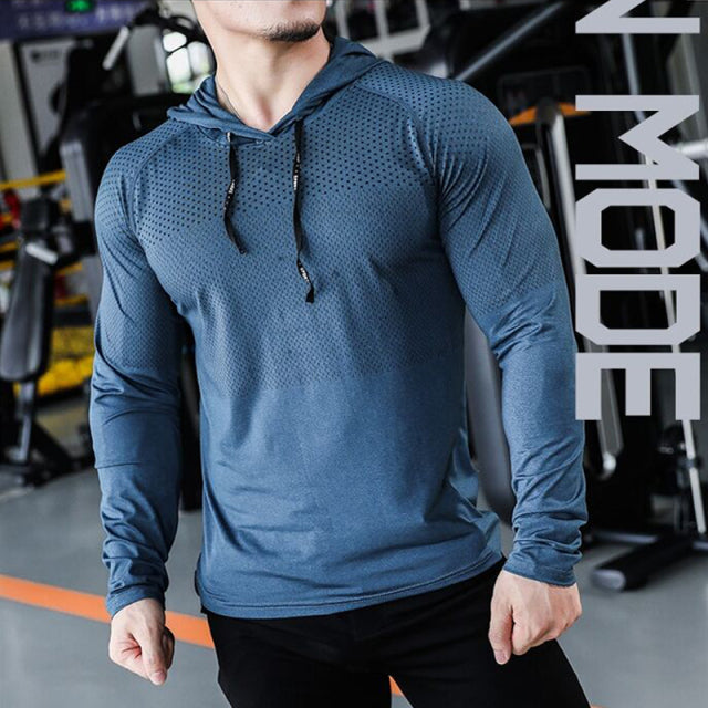 Men Quick-Dry Track Jacket Fitness Workout Hoodie - PUPU